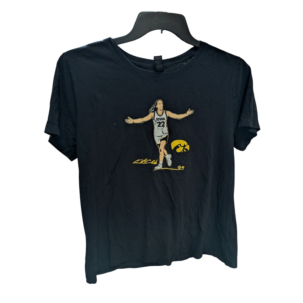 Caitlin Clark Iowa Hawkeyes Gildan‎ Softstyle Graphic T-Shirt Black XL Women
